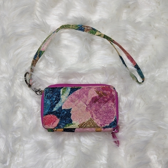 Vera‎ Bradley Iconic Rfid All-in-One Crossbody Quilted Wristlet in Superbloom - Picture 2 of 8